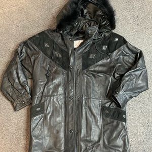 Vintage Excelled Women’s Leather Jacket Coat Black Size Medium